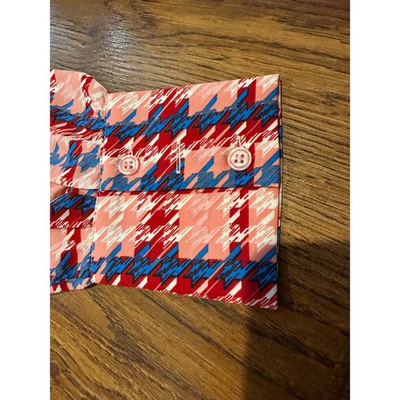 Gracia Women's Bold Aztec Print Tie Neck Blouse Size Medium NWT Button Up - Picture 4 of 9